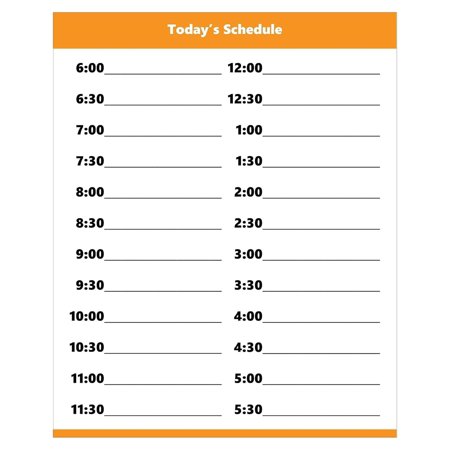 Dry Erase Hourly Schedule Magnet (Standard Clock) by Huang zhong wen (Orange, 8.5 W x 10.5 H)