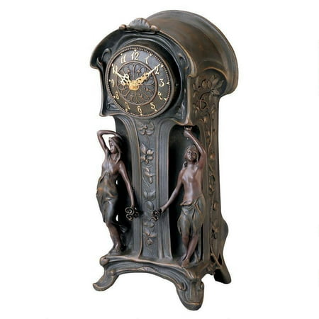 Dual Maiden Art Nouveau Mantelpiece Clock