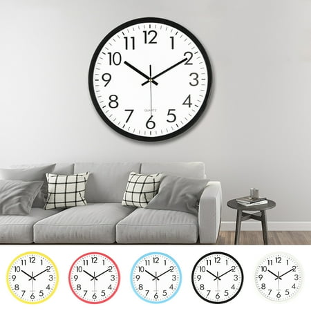 Dujiujun Wall Clock High Accuracy Large Numerals Design Easy to Hang Battery Operated Silent Non-Ticking Modern Clock Wall Decoration