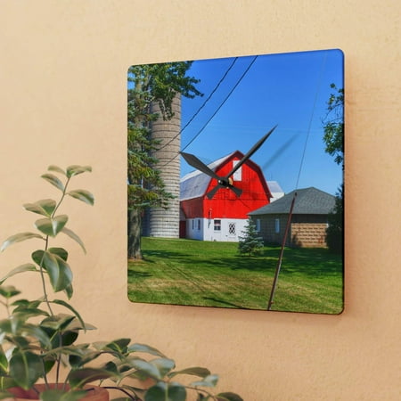 East Lake Road Red| Barn Boutique Acrylic Analog Wall Clock