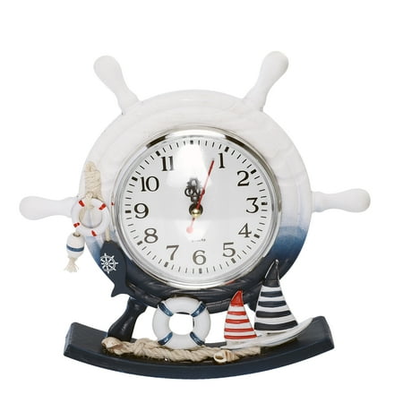 Eease Nautical Wheel Table Clock for Home/Office Decor