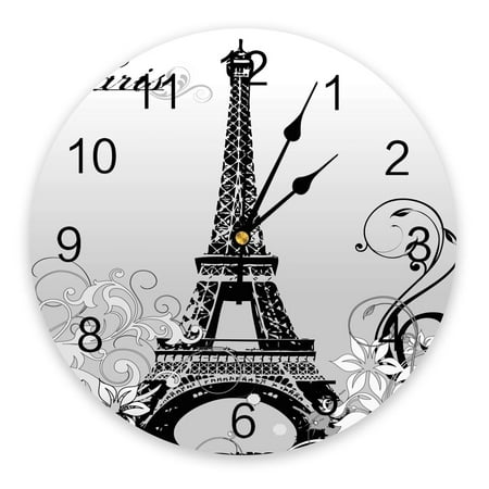 Eiffel Tower Paris France Wall Clock Large Modern Kitchen Dinning Round Wall Clocks Bedroom Silent Hanging Watch