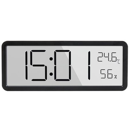 Electronic Table Clocks, Hygrograph, Modern, Simplicity, Living Room, Creative Decoration, New Fashion, Learn, Desktop (Black)