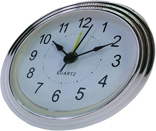 Elegant 3Inch Snooze Alarm Clock Insert with Arabic or Roman Numerals Clock Head Round Watch Insert for Craft Projects