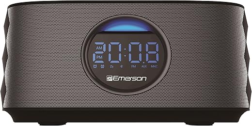 Emerson Portable Dual Alarm with FM Radio, Bluetooth Speaker, 10W Stereo, USB Charge IN, Hands Free Calling, ER-BT100