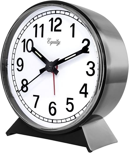 Equity Black Analog Wind-Up Alarm Clock (Model 14075)