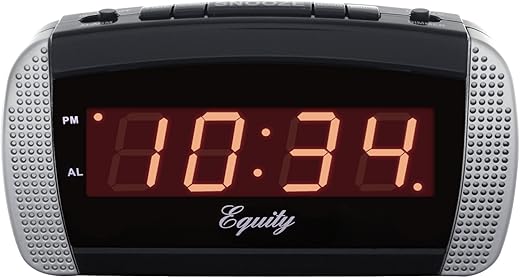 Equity by La Crosse 30240 Super Loud LED Alarm Clock,Black/Silver