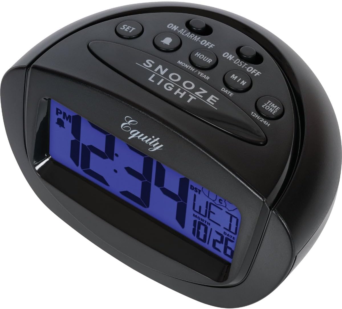 Equity by La Crosse 31022 Insta-Set LCD Alarm Clock, Black