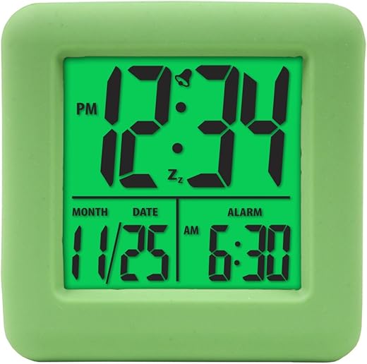 Equity by La Crosse 70903 Soft Green Cube LCD Alarm Clock