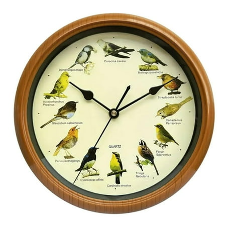 Estbridge Bird Wall Clock Bird Clock with Sound Singing at Every Hour Decorative Clock Hanging Clock Decor for Home Living Room Decoration