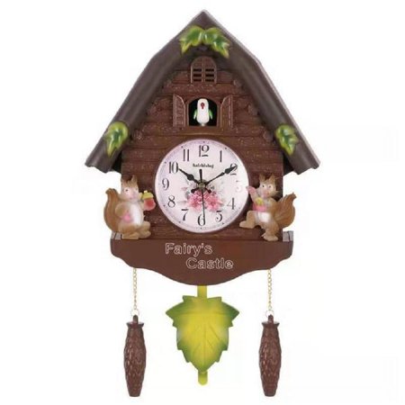 European Pastoral Style Resin Quartz Cuckoo Wall Clock Bird for Time Bell Swing Alarm Watch Cartoon Vintage Home Art Dec