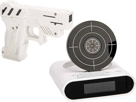 Evike Gun and Target Recordable Alarm Clock (Color: White)