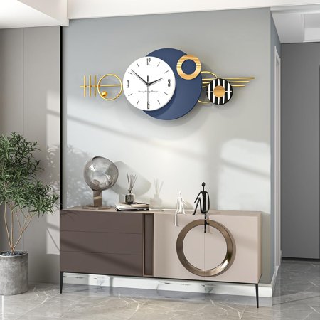 Extra Large Wall Clock for Living Room Decor Modern Decorative Art Clock Silent Non Ticking Quartz Battery Powered Metal Wall Decor Clock for Bedroom Kitchen Office Indoor inches