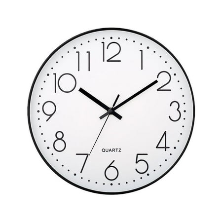 EZLIFE Wall Clocks Silent Non Ticking Quartz round Clock Battery Decor Operated N0M8