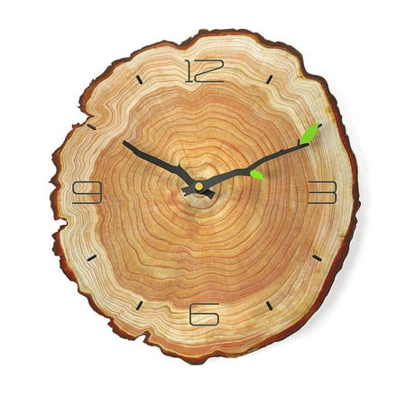 Factory in Stock Generation Cross-Border 12-Inch Nordic Annual Ring Creative Wall Clock Mute Quartz Clock Japanese Style Wood Grain Clock