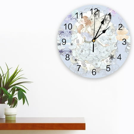 Fairy Flower Wall Clock Silent Digital Clocks for Home Bedroom Kitchen Living Room Decoration