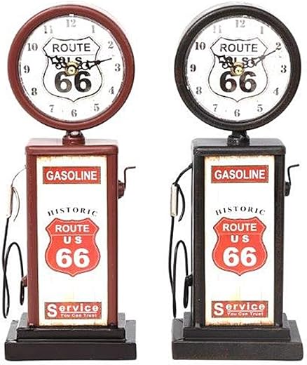 Farm and Garden Quirky Retro Route 66 Filling Station Gas Petrol Pump Clock (1 Supplied)