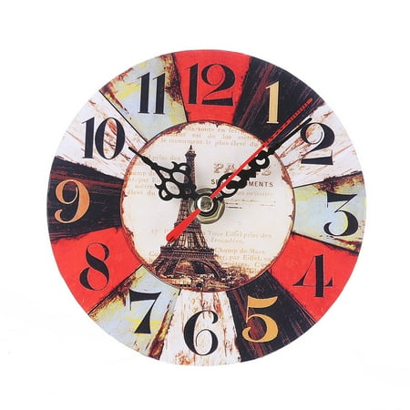 Fdelink Wall Clock Vintage Style Antique Wood Wall Clock for Home Kitchen Office