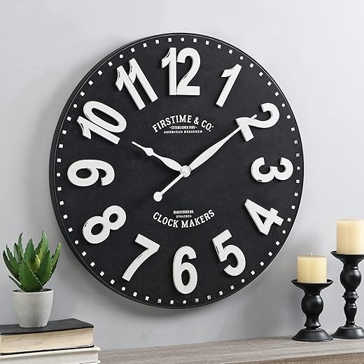 FirsTime & Co. 27 Sullivan Wall Clock, Black,10081