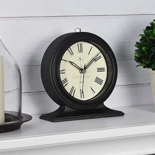 FirsTime & Co. Antolini Tabletop Clock, 5.5H x 5W, Black