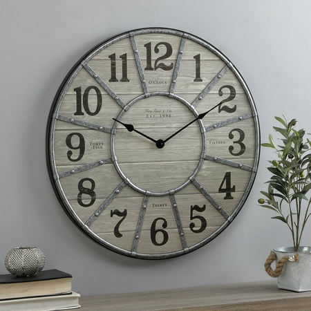 FirsTime & Co. Gray Cooper Wall Clock, Farmhouse, Analog, 27 x 2 x 27 in