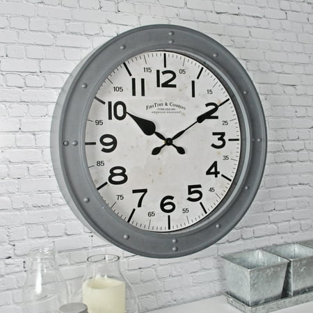 FirsTime & Co. Gray Donovan Wall Clock, Modern, Analog, 18 x 2 x 18 in