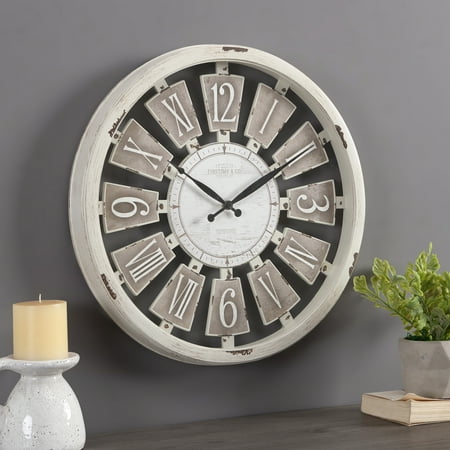 FirsTime & Co. Off-White Antique Plaques Wall Clock, Farmhouse, Analog, 20 x 2 x 20 in