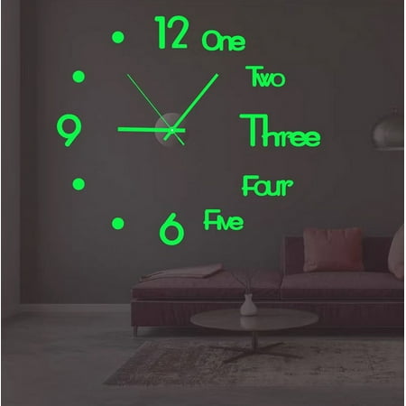 Fiudx Wall Clocks Battery Operated Frameless Acrylic Decor Large Wall Clock Modern Simple Style Decor Clock for Living Room; Office; Home; Bedroom; Kitchen; Bathroom