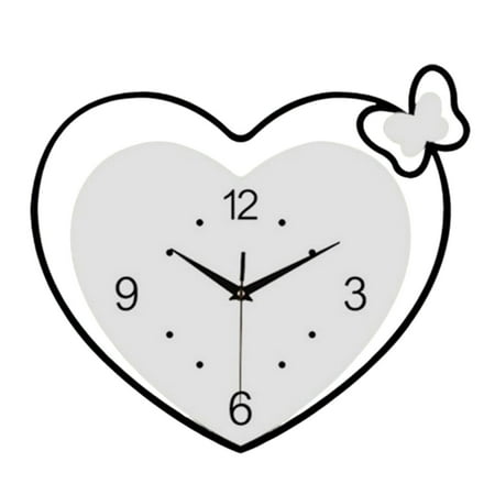 flameer Heart Shape Wall Clock Acrylic Clock Decoration for Bedroom Living Room Cafe