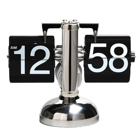 Flip Clock Vintage Desk Clock Retro Flip Down Clock,Flip Digital Clock,Mechanical Clock,Auto Flip Clock Table Clock,Battery Powered Internal Gear Operated Clock for Office Home Décor Flip Desk Clock