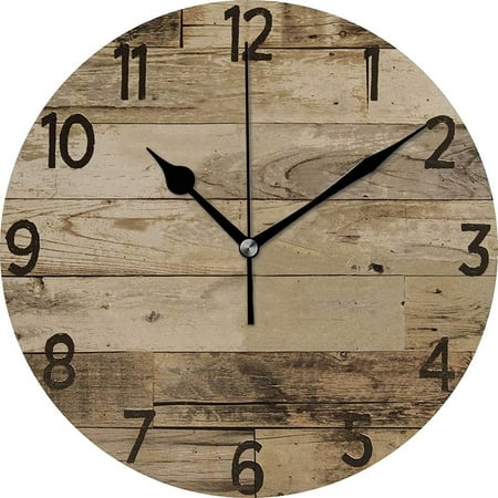 FNNMNNR Modern Simple Wall Silent Clock Vintage Mid-Century Style Design for Living Room Bedroom Decor