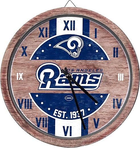 FOCO Los Angeles Rams NFL Barrel Wall Clock