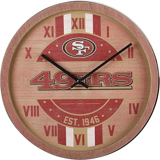 FOCO NFL Unisex-Adult NFL Wooden Barrel Wall Clock