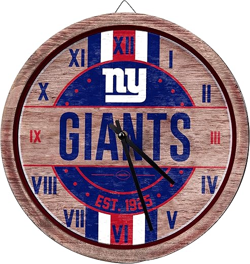 FOCO NFL Unisex-Adult NFL Wooden Barrel Wall Clock