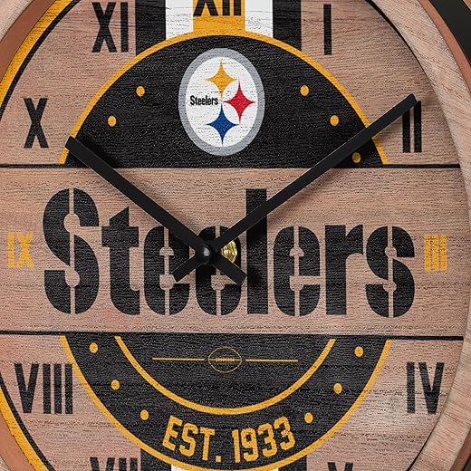 FOCO NFL Unisex-Adult NFL Wooden Barrel Wall Clock