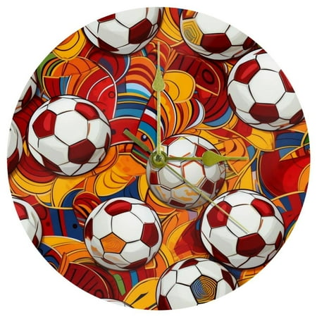 Football Acrylic Circular Wall Clock - Unique Design, Modern Style