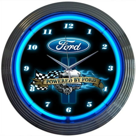 FORD POWERED BY FORD NEON CLOCK – 8PWDFORD