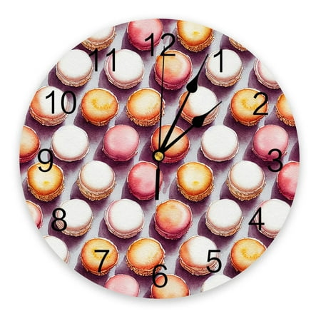 French Patisserie Macarons Wall Clock Large Modern Kitchen Dinning Round Wall Clocks Bedroom Silent Hanging Watch