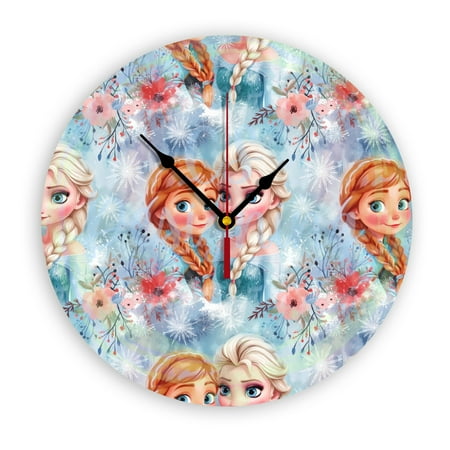 Frozen Wall Clock 10 Inch Modern Clock Battery Powered Small Classic for Home, Bathroom, Kitchen, Bedroom, School