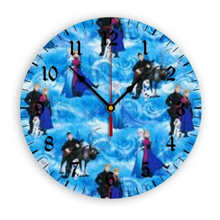 Frozen Wall Clock with Clear Glass Dial Silent and Non-Ticking, Suitable for Bedroom, Office, School, Home and Living Room as a Gift Or Decoration, Large Size 12 Inches