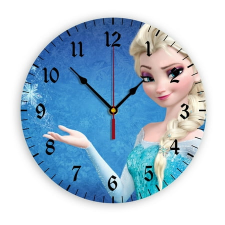 Frozen Wall Clock with Clear Glass Dial Silent and Non-Ticking, Suitable for Bedroom, Office, School, Home and Living Room as a Gift Or Decoration, Large Size 12 Inches