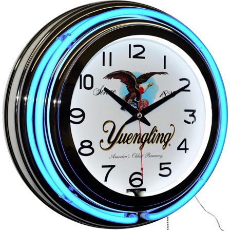 FVLFIL XPIWHTOW Yuengling America's Oldest Brewery Since 1829 Beer Logo Blue Double Neon Wall Clock