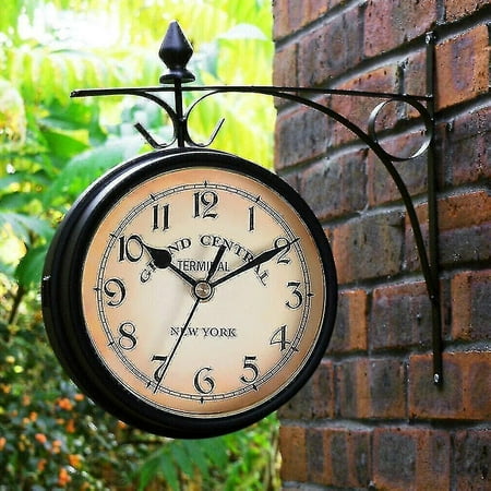 Garden Paddington Station Wall Clock Double Sided Outside Bracket