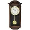 George 22 in. Chestnut Wood Chiming Pendulum Wall Clock