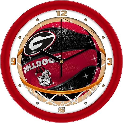 Georgia Bulldogs Slam Dunk 11.5 Basketball Theme Wall Clock