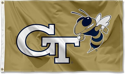 Georgia Tech Yellow Jackets Gold Logo Large Grommet Banner Flag