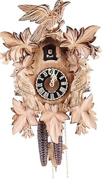 German Cuckoo Clock 1-Day-Movement Carved-Style 14.00 inch - Authentic Black Forest Cuckoo Clock by Hönes