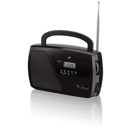 GPX, Inc. R633B Portable Shortwave AM/FM Clock Radio Black