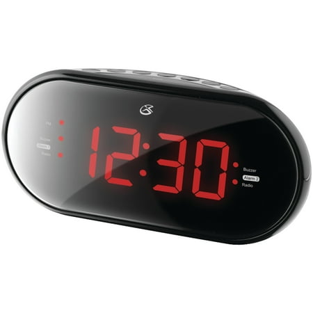 GPX LED Digital Radio/Dual Alarm Clock, C253B, Black