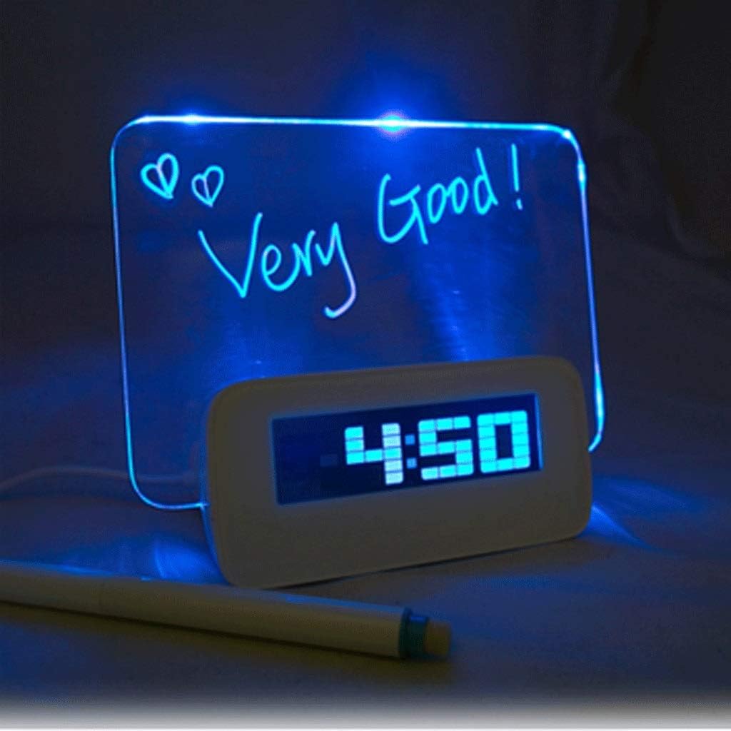 GYLXW Creative Luminous Music Digital LED Digital Alarm Clock Fluorescent Message Board Clock Alarm for Birthday Gifts